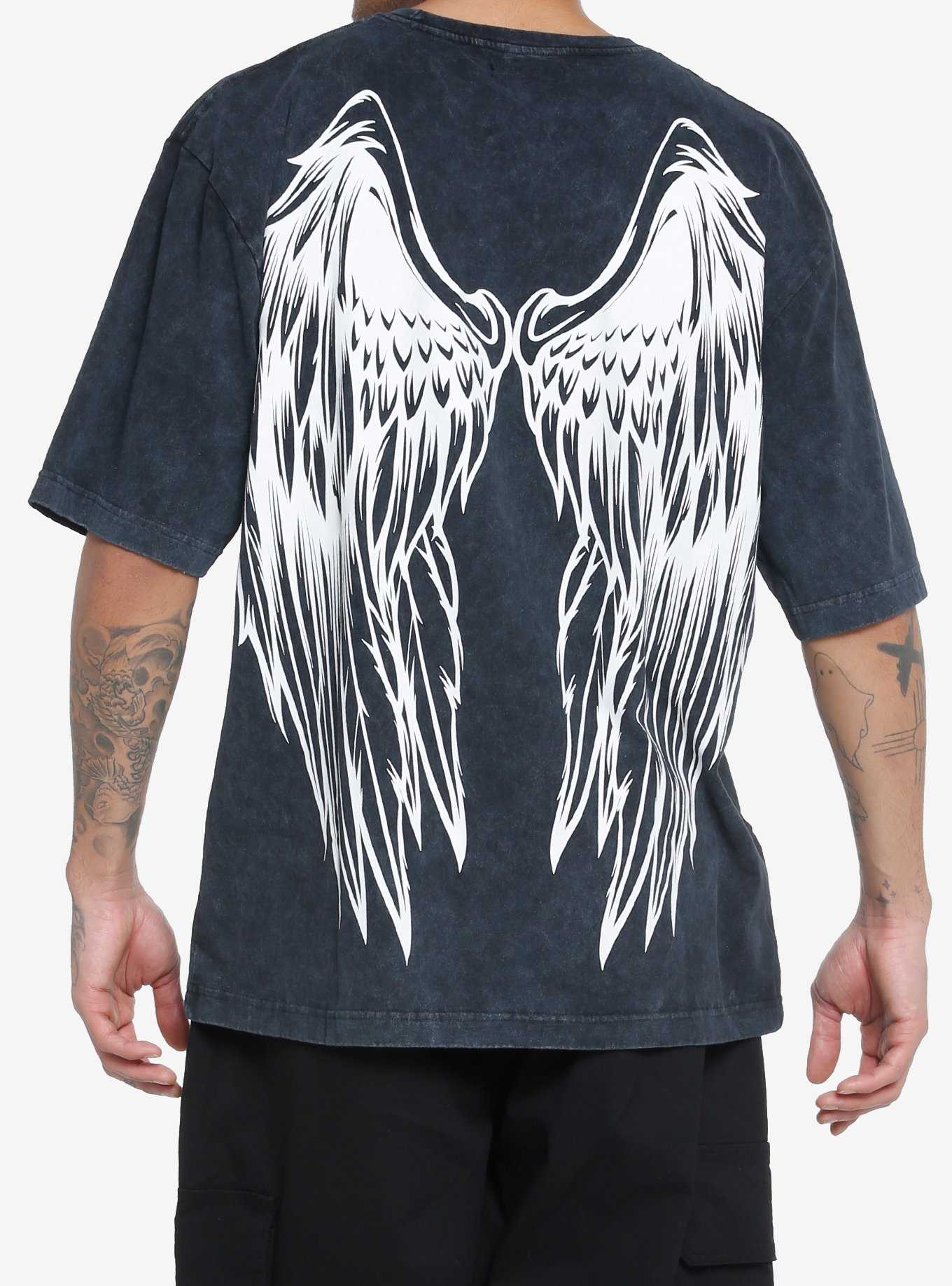 Skull & Wings Oversized T-Shirt, , hi-res