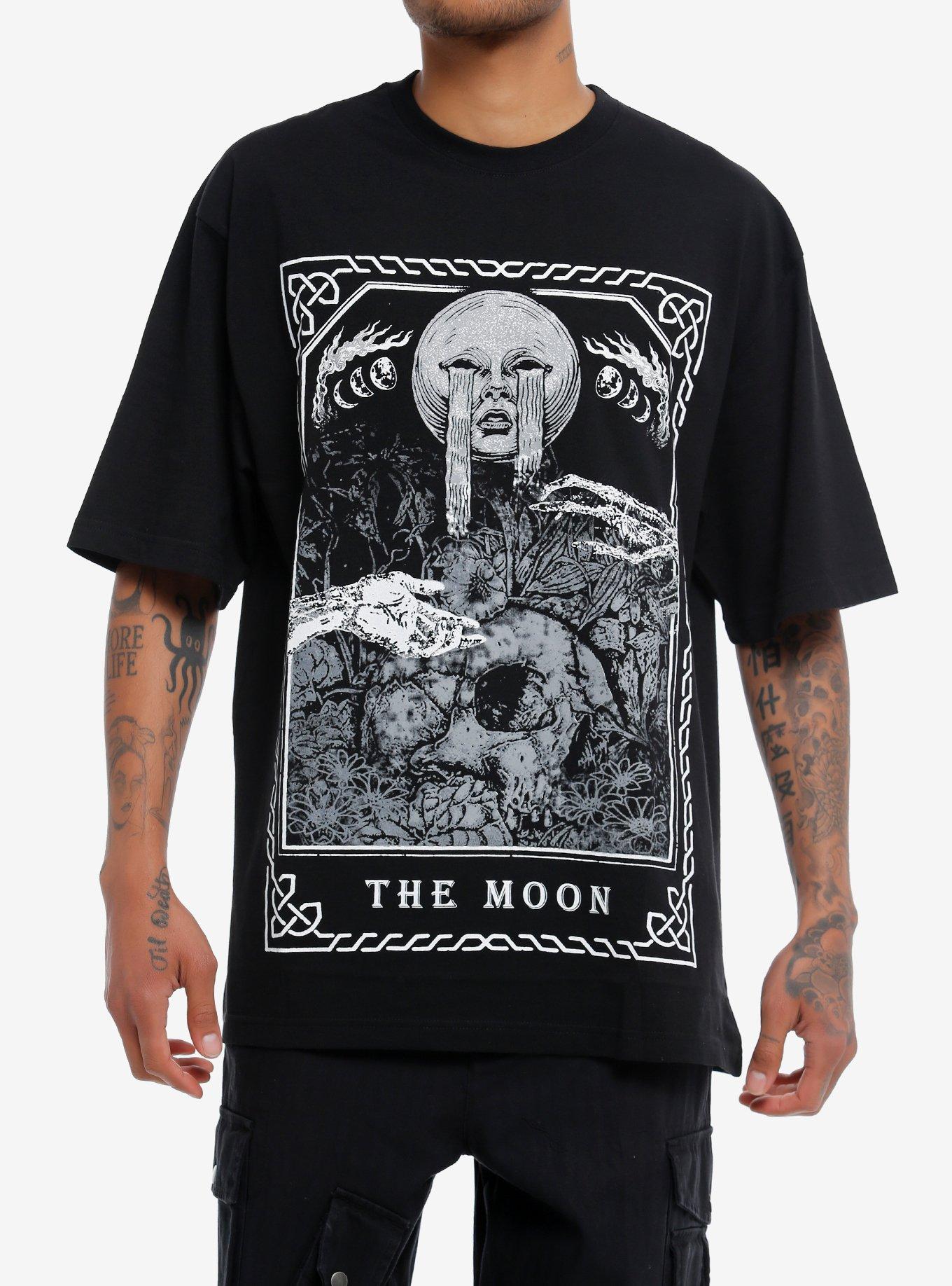Crying Moon Tarot Card Oversized T-Shirt