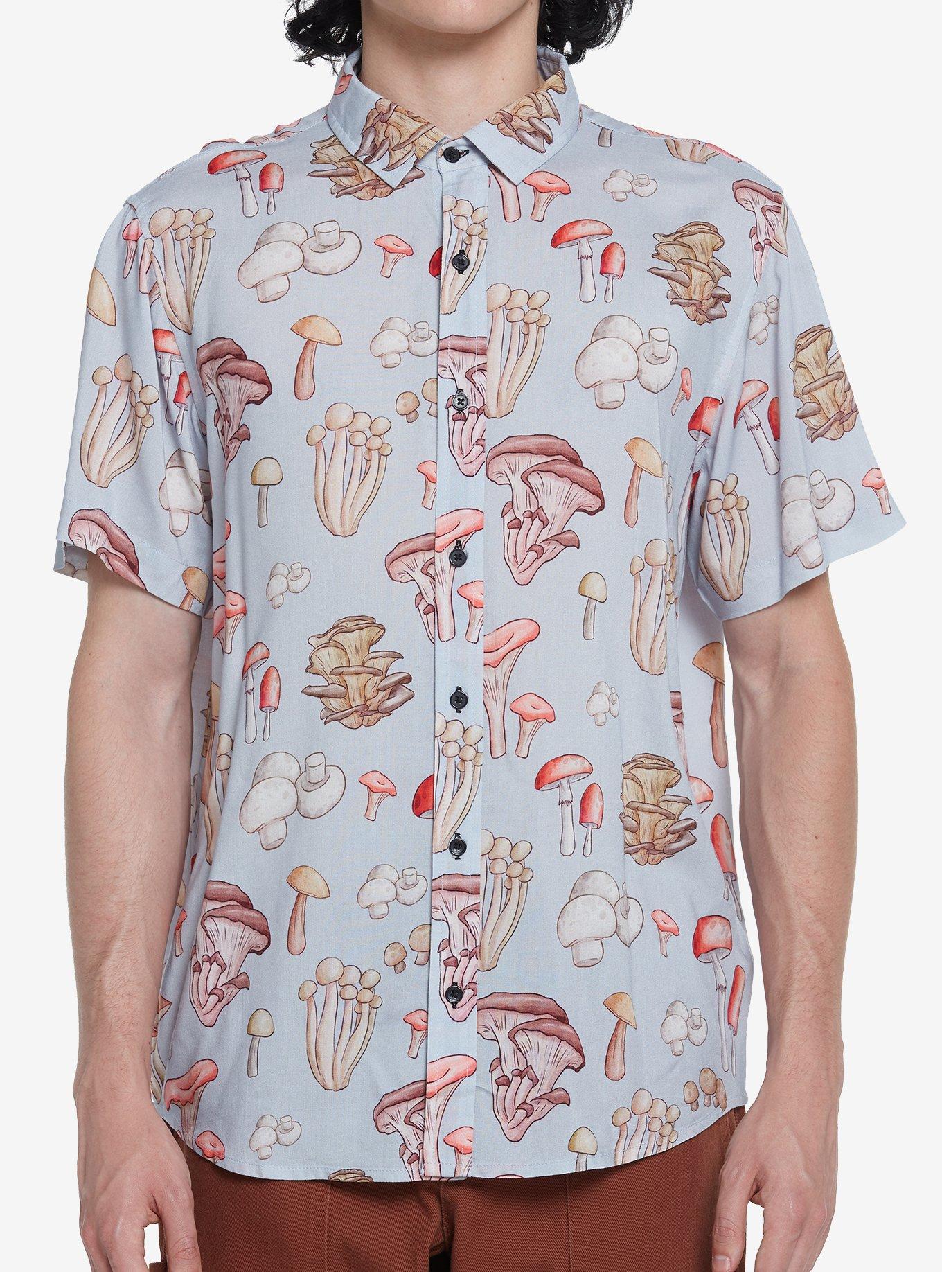 Mushroom Muted Woven Button-Up, MULTI, hi-res
