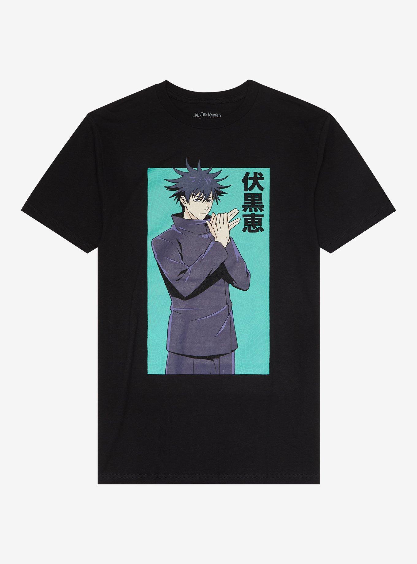 Jujutsu Kaisen Megumi Fushiguro Portrait Panel T-Shirt, BLACK, hi-res