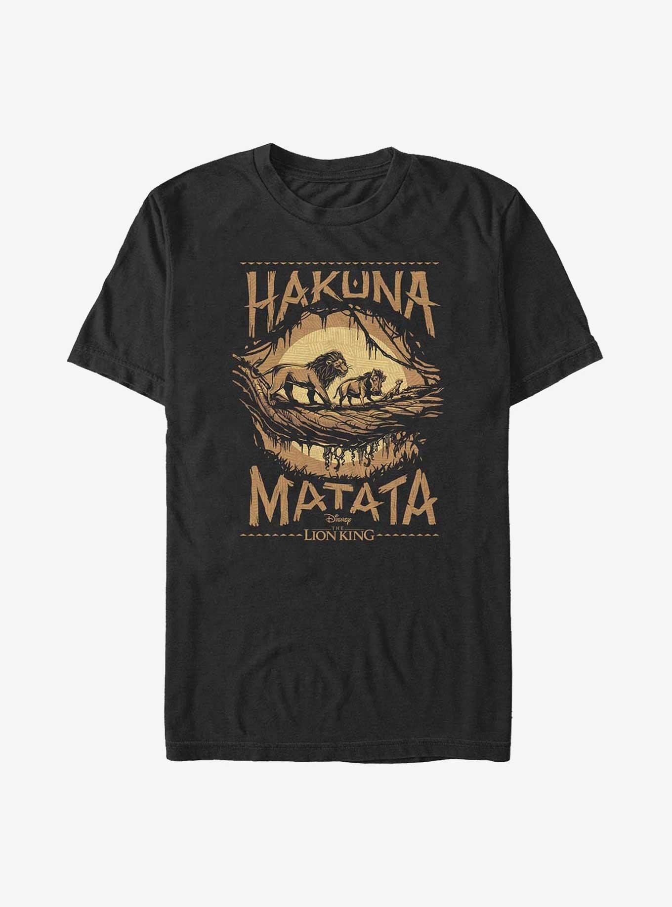 Disney The Lion King Hakuna Matata Poster Big & Tall T-Shirt, BLACK, hi-res