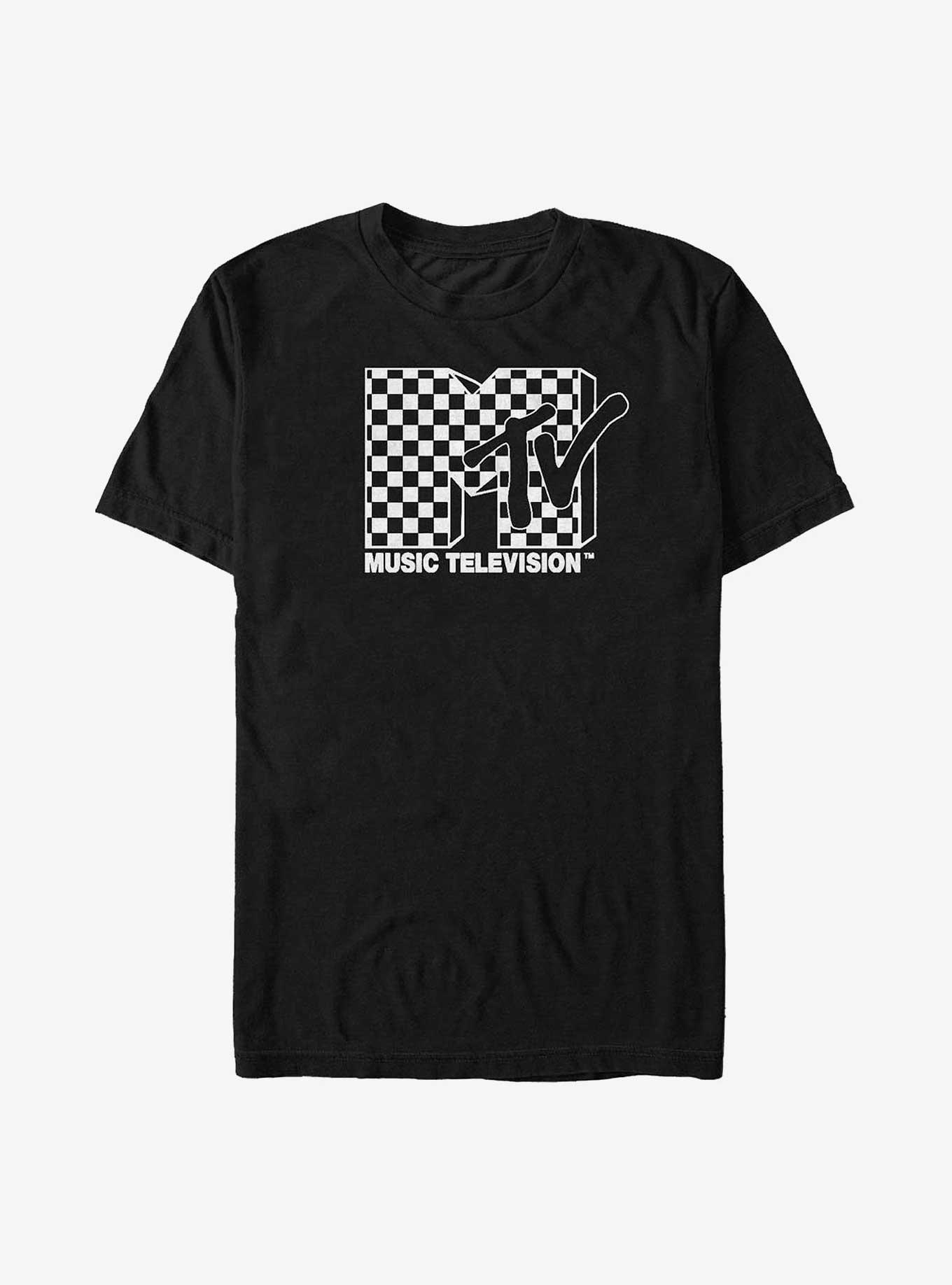 MTV Checkered Logo Big & Tall T-Shirt, BLACK, hi-res