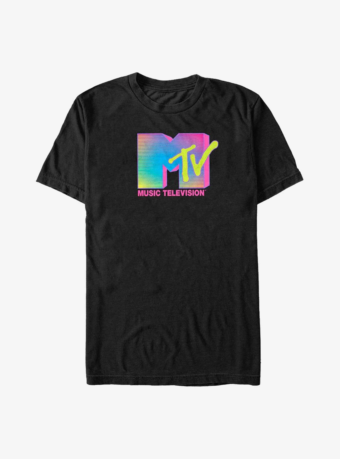 MTV Fluorescent Logo Big & Tall T-Shirt, BLACK, hi-res