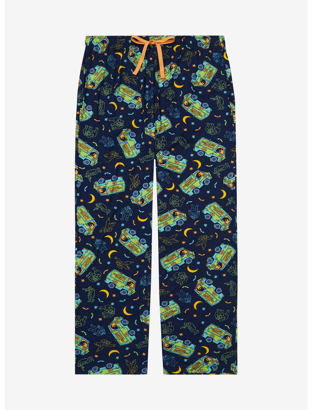 Scooby Doo! Mystery Machine Allover Print Sleep Pants - BoxLunch Exclusive, BLACK, hi-res