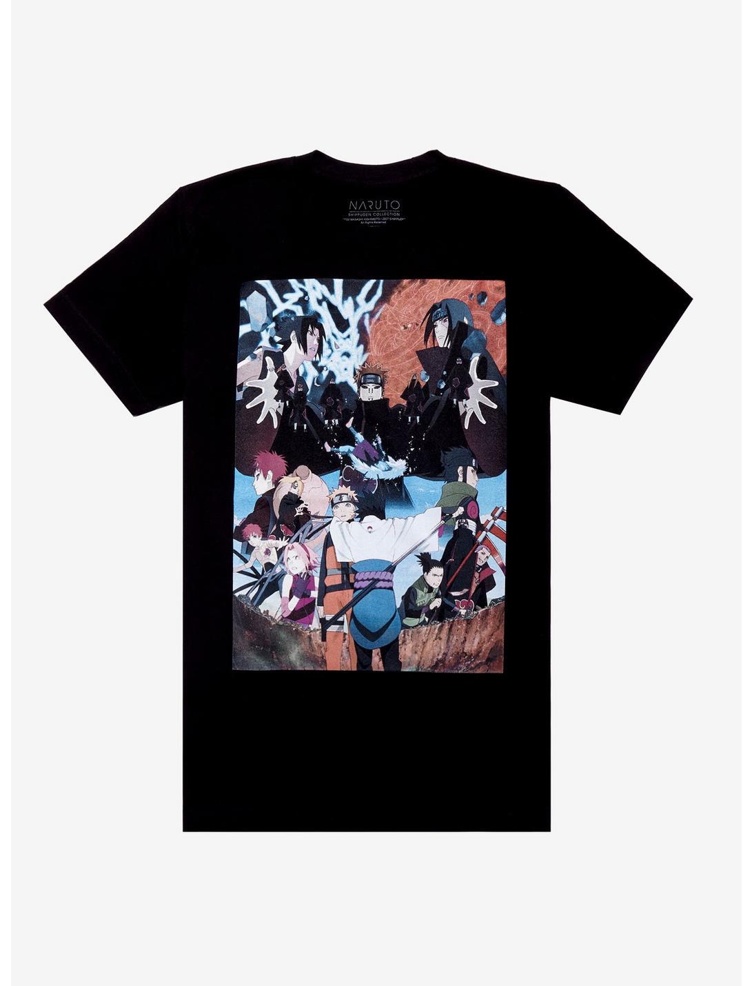 Naruto Shippuden 20th Anniversary Collage T-Shirt, BLACK, hi-res