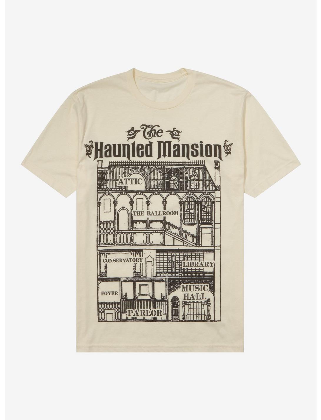 Disney The Haunted Mansion Floor Plan T-Shirt, CREAM, hi-res