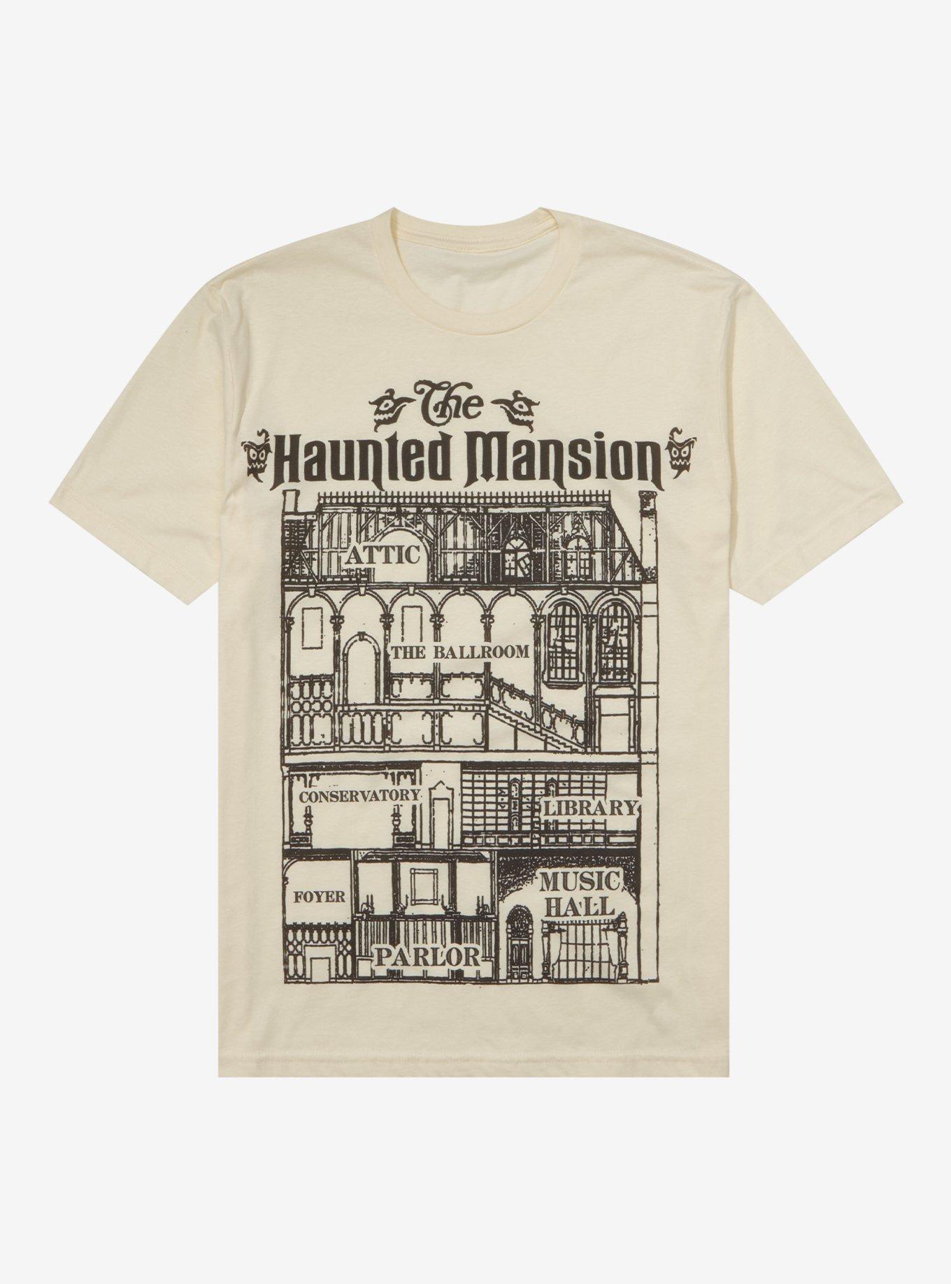 Disney The Haunted Mansion Floor Plan T-Shirt, CREAM, hi-res