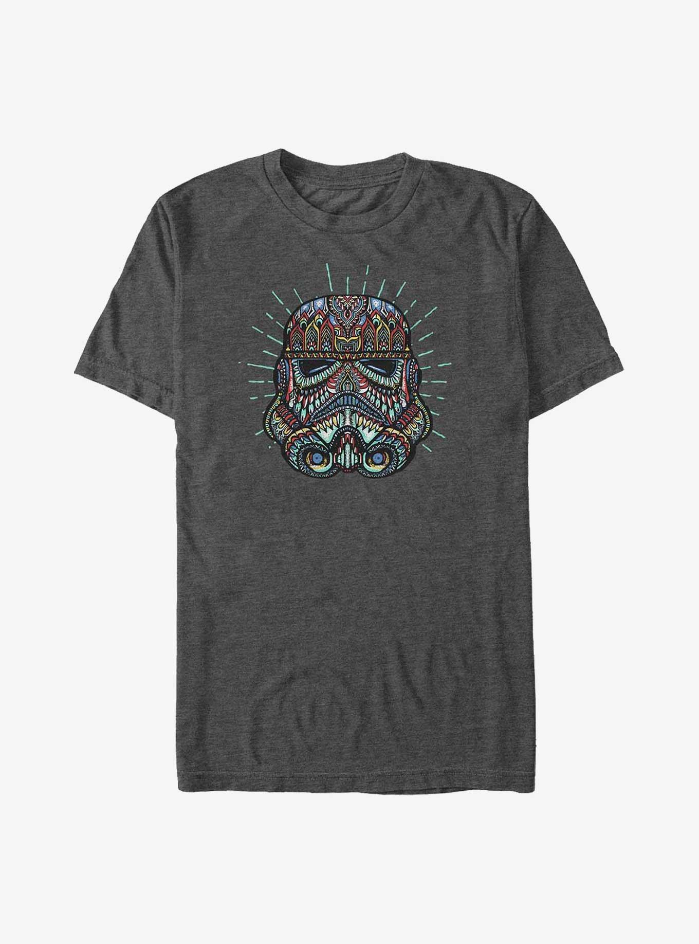 Star Wars Trooper Sugar Skull Big & Tall T-Shirt, CHAR HTR, hi-res