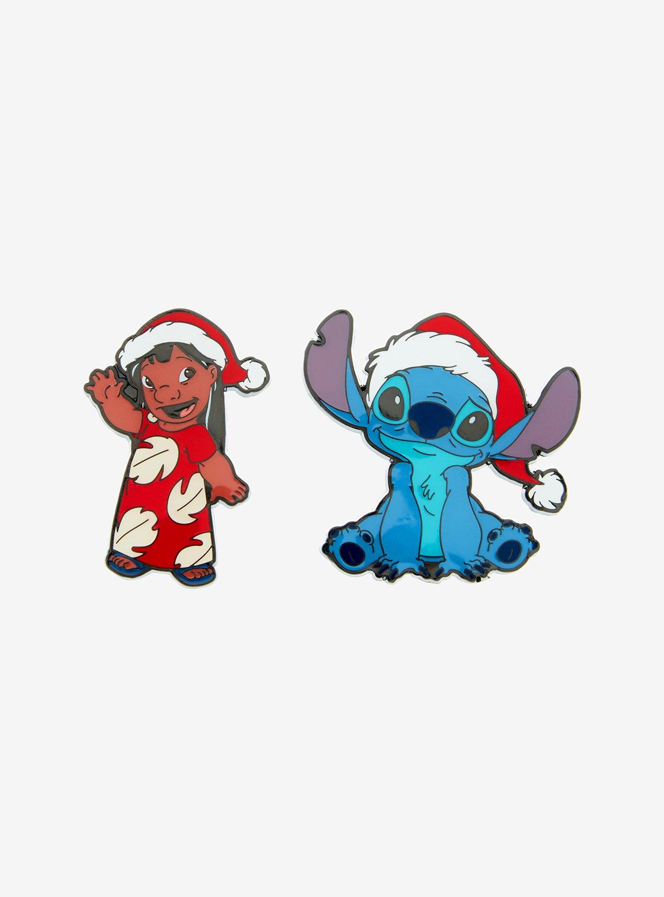 Loungefly Disney Lilo & Stitch Santa Hat Enamel Pin Set, , hi-res
