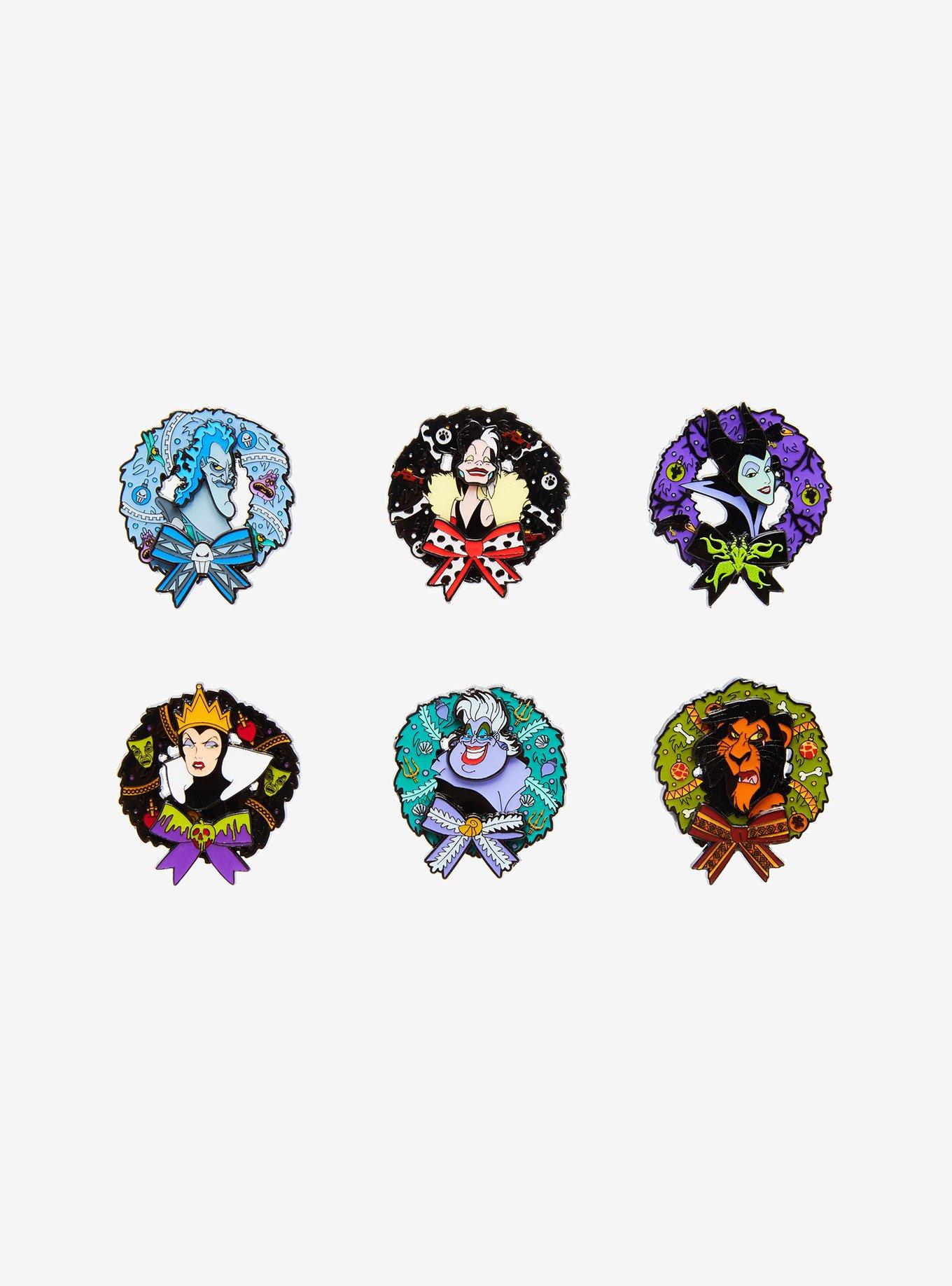 Loungefly Disney Villains Wreath Blind Box Enamel Pin, , hi-res