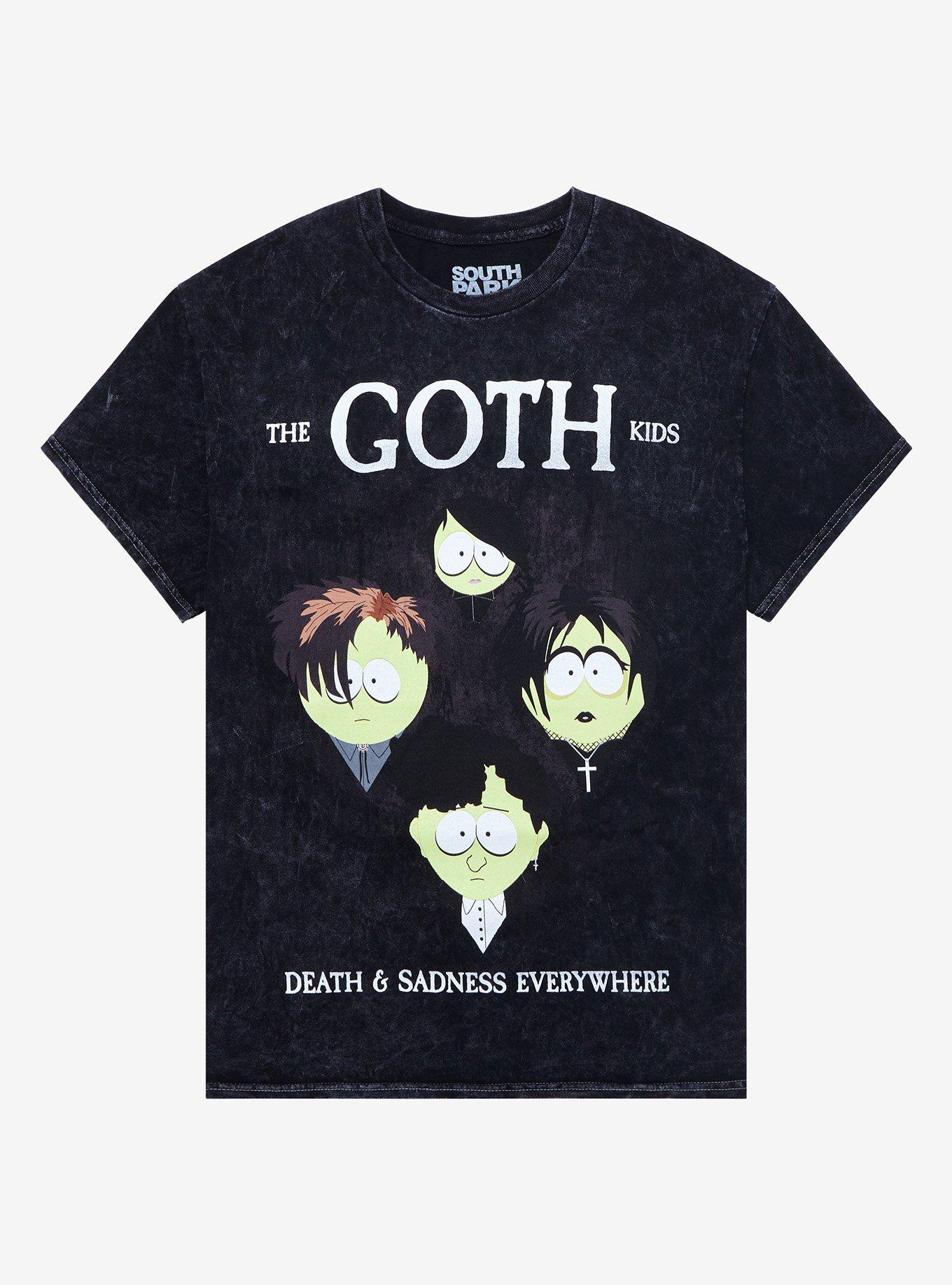 South Park The Goth Kids Mineral Wash T-Shirt, MULTI, hi-res