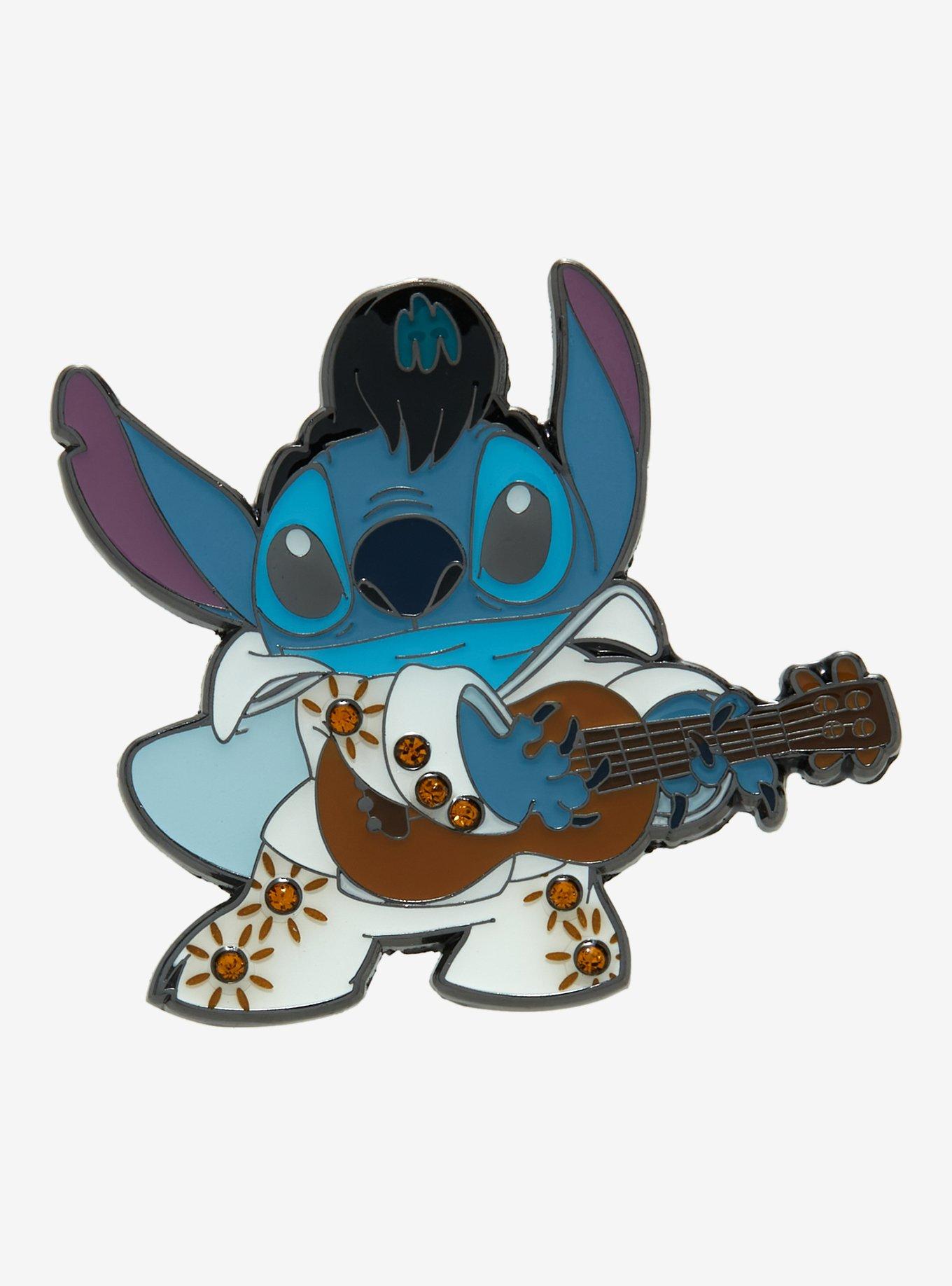 Loungefly Disney Lilo & Stitch Elvis Rhinestone Enamel Pin, , hi-res