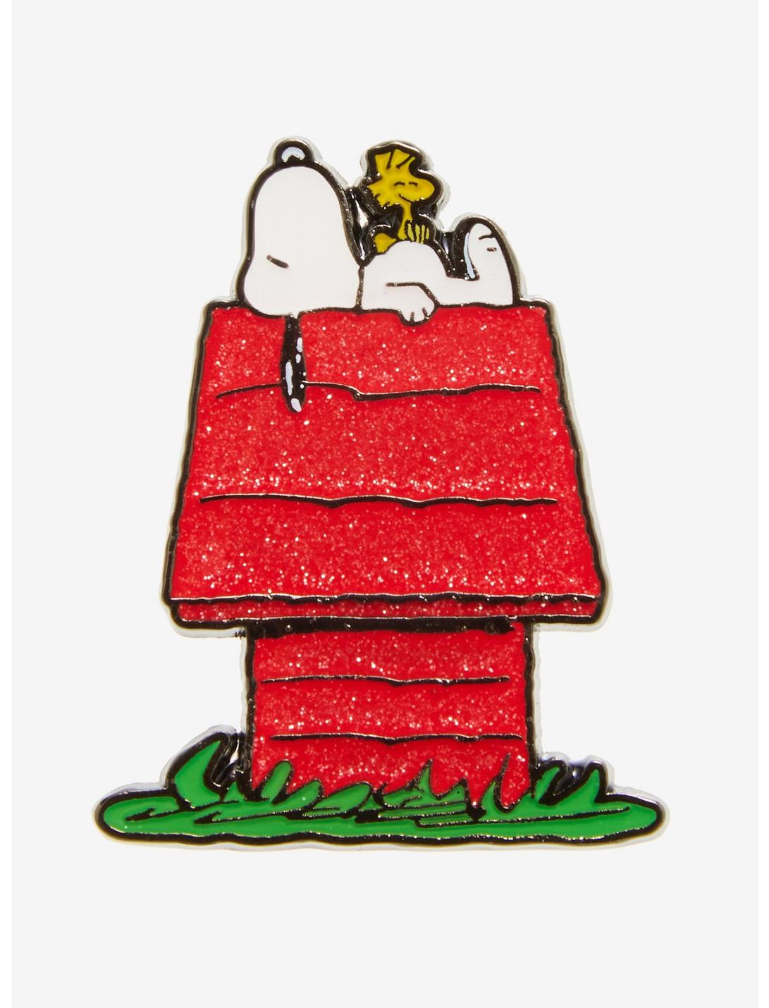 Loungefly Peanuts Snoopy Doghouse Glitter Enamel Pin, , hi-res