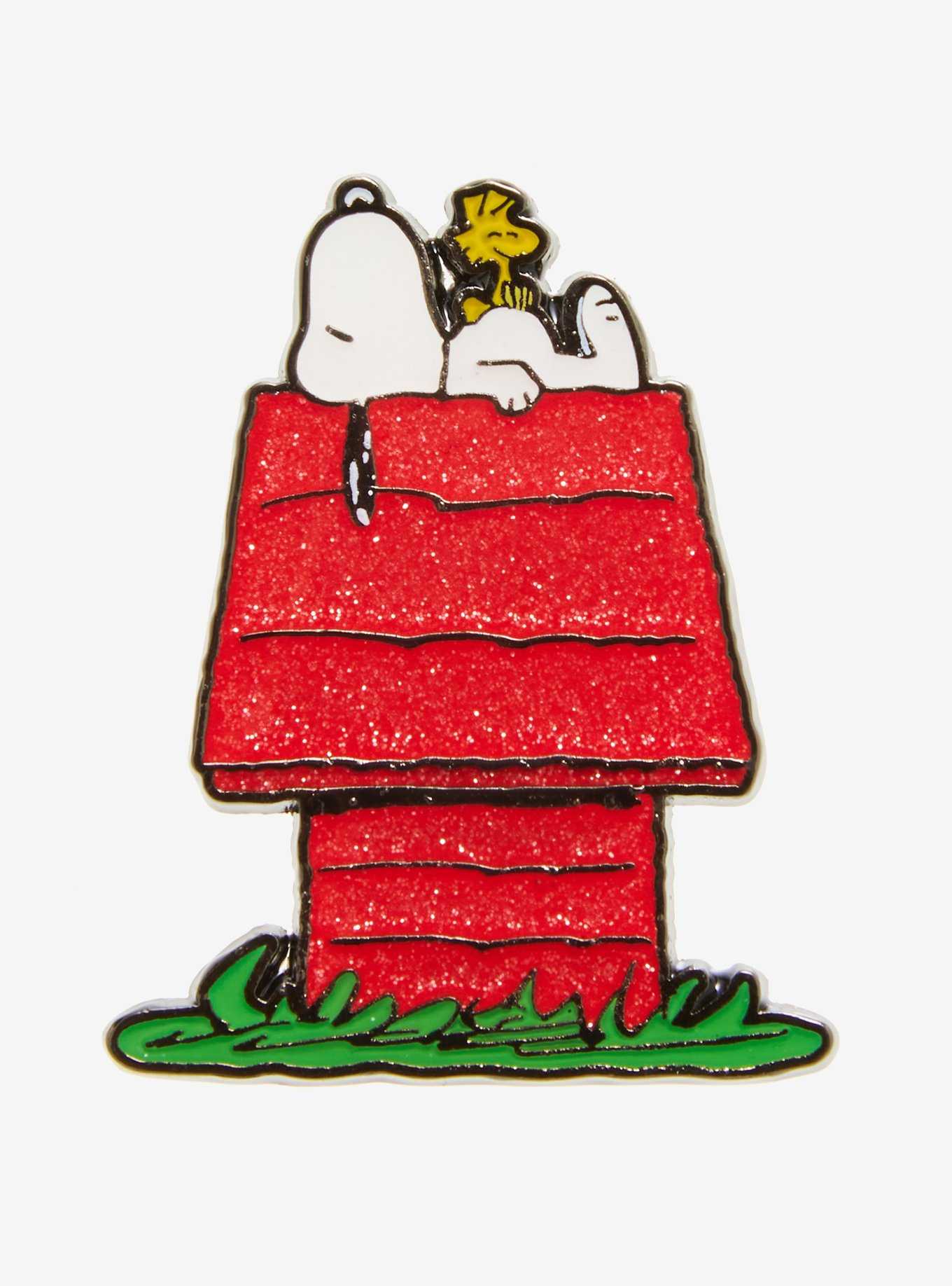 Loungefly Peanuts Snoopy Doghouse Glitter Enamel Pin, , hi-res