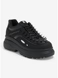 Yoki Black Studded Platform Sneakers, MULTI, hi-res