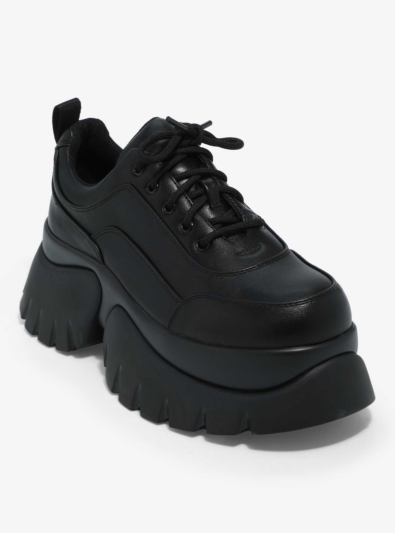 KOI Black Super Chunky Platform Sneakers, , hi-res