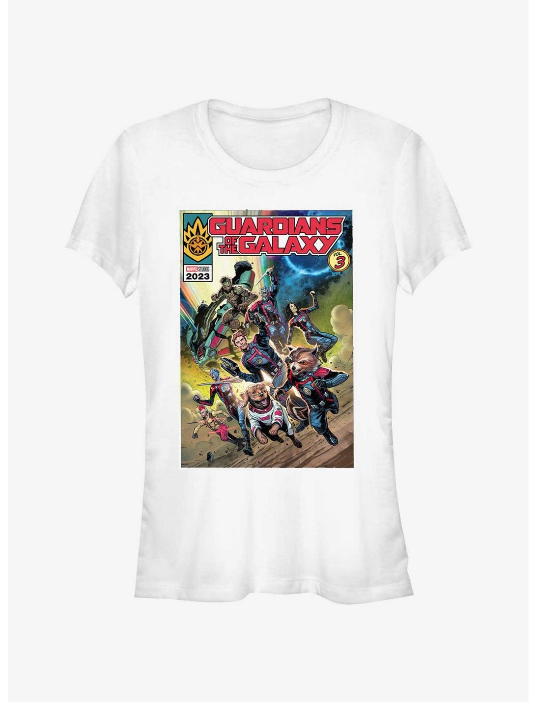 Marvel Guardians of the Galaxy Vol. 3 Comic Book Poster Girls T-Shirt, WHITE, hi-res