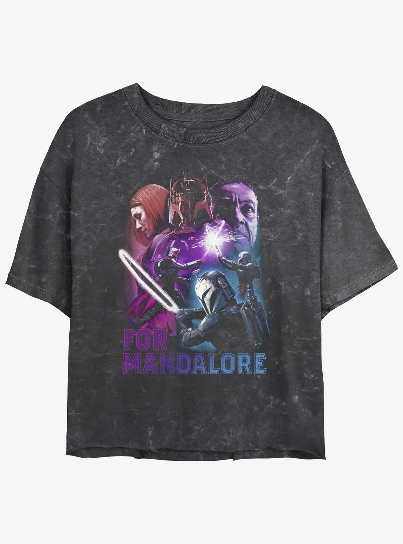 The Mandalorian The Big Battle Mineral Wash Crop Girls T-Shirt, , hi-res