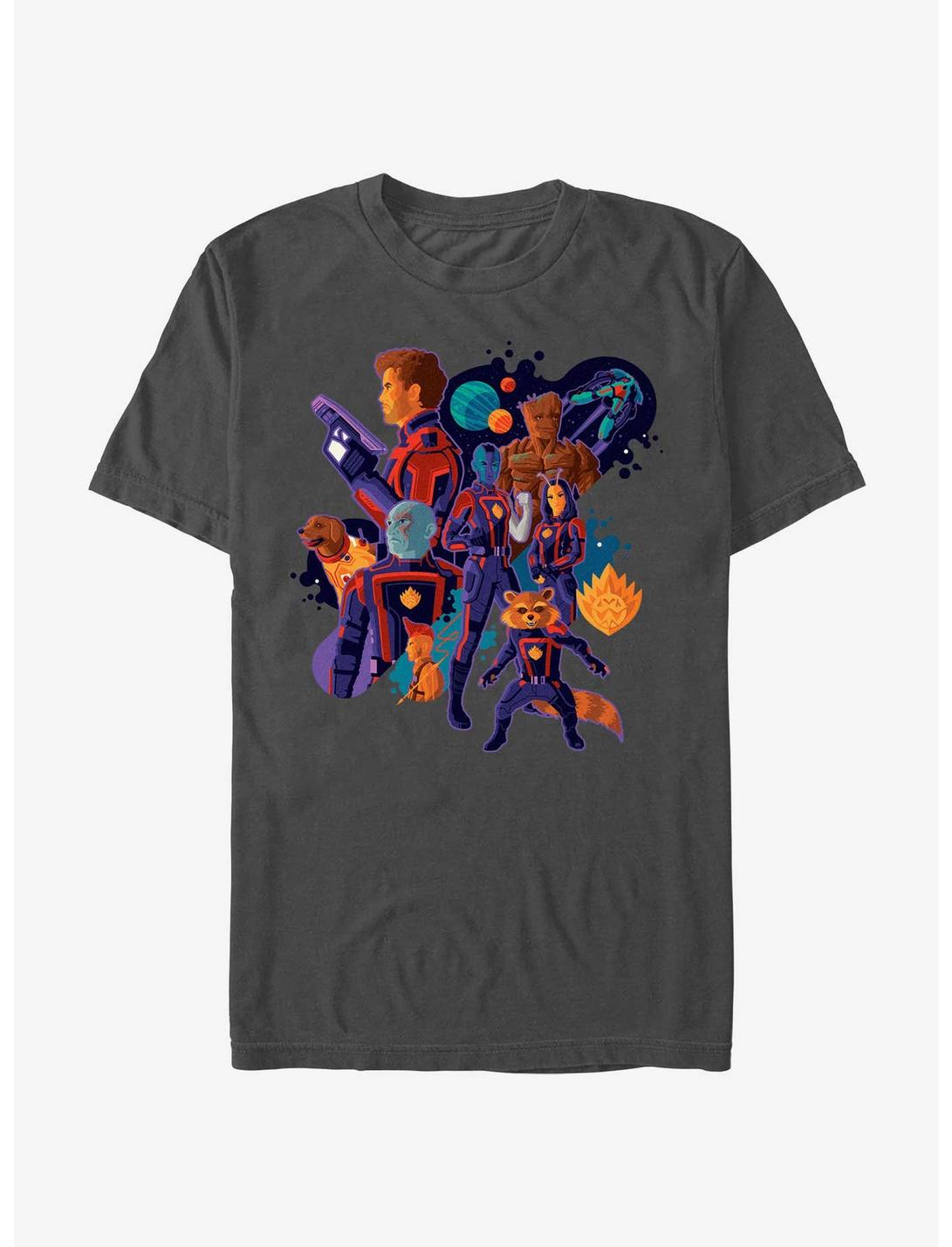 Marvel Guardians of the Galaxy Vol. 3 Animated Guardians T-Shirt, CHARCOAL, hi-res