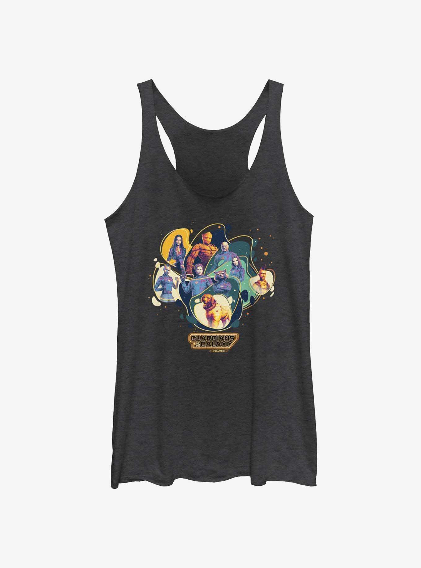 Marvel Guardians of the Galaxy Vol. 3 Cosmic Groupshot Girls Tank, BLK HTR, hi-res