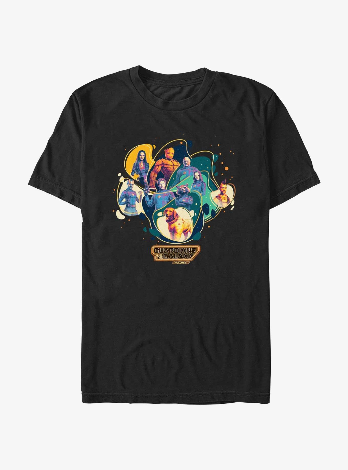 Marvel Guardians of the Galaxy Vol. 3 Cosmic Groupshot T-Shirt, BLACK, hi-res