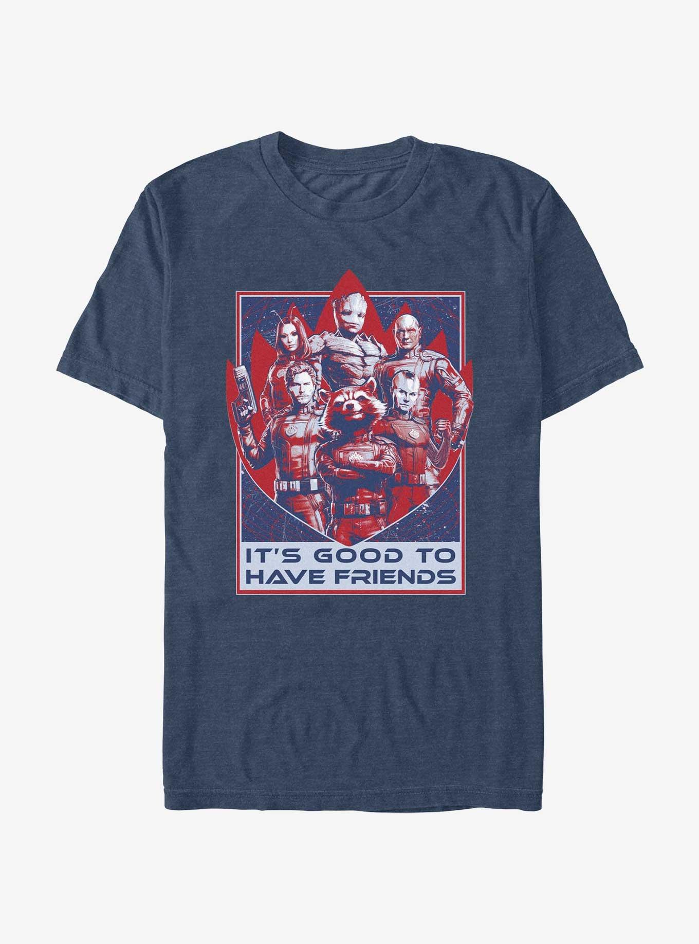 Marvel Guardians of the Galaxy Vol. 3 It's Good To Have Friends T-Shirt, NAVY HTR, hi-res