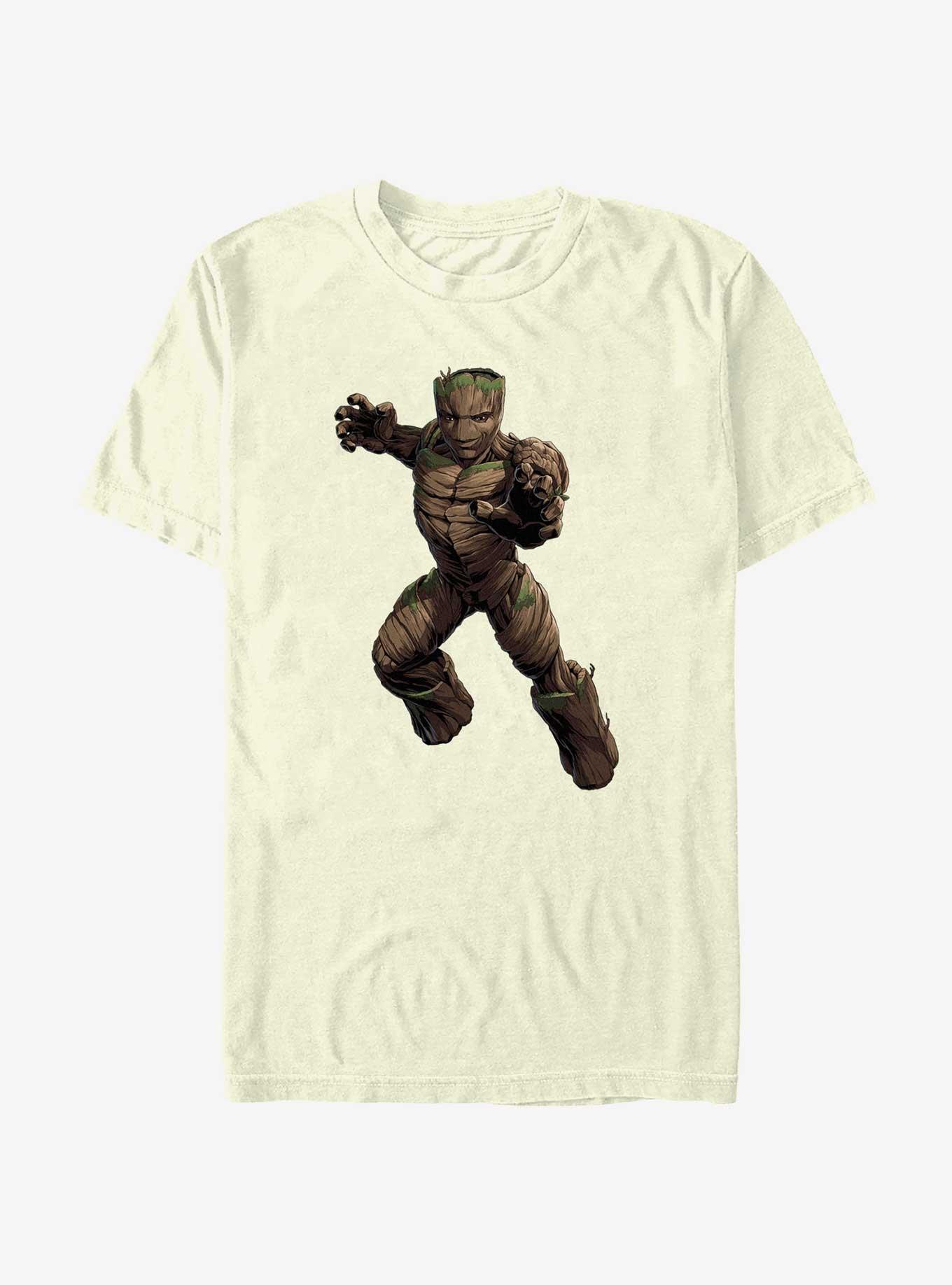 Marvel Guardians of the Galaxy Vol. 3 Groot Attack T-Shirt, NATURAL, hi-res