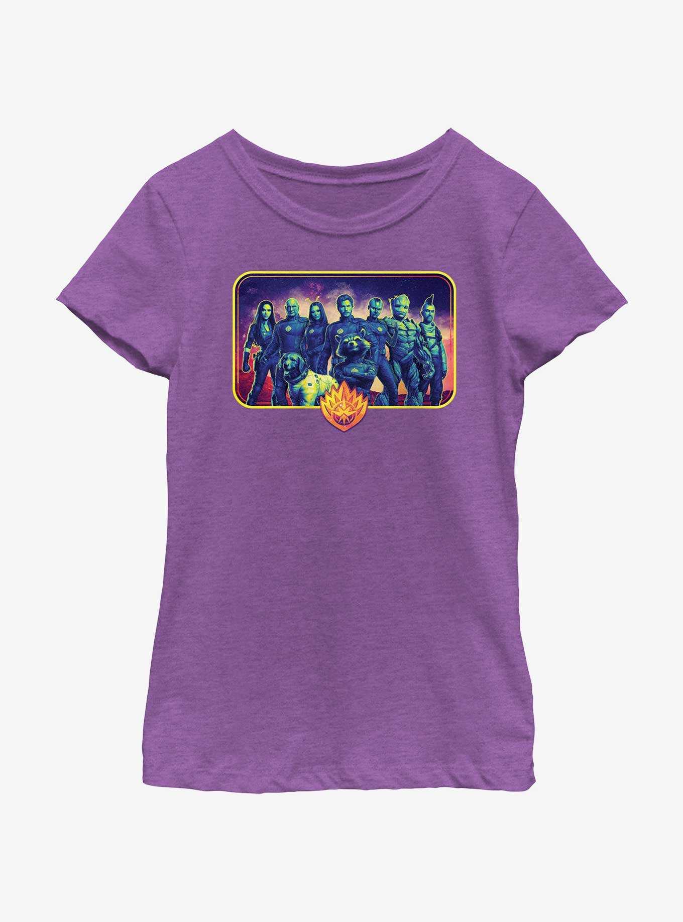 Marvel Guardians of the Galaxy Vol. 3 Cosmic Heroes Lineup Youth Girls T-Shirt, , hi-res