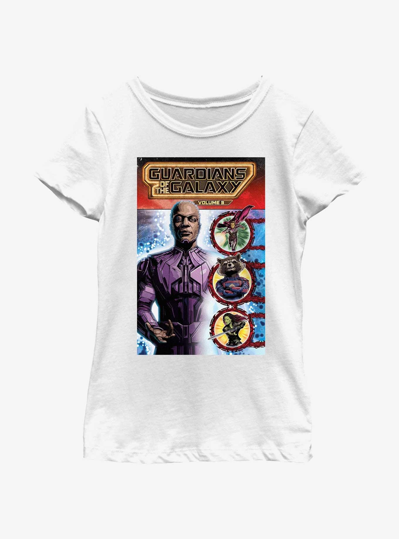 Marvel Guardians of the Galaxy Vol. 3 High Evolutionary Comic Poster Youth Girls T-Shirt, WHITE, hi-res