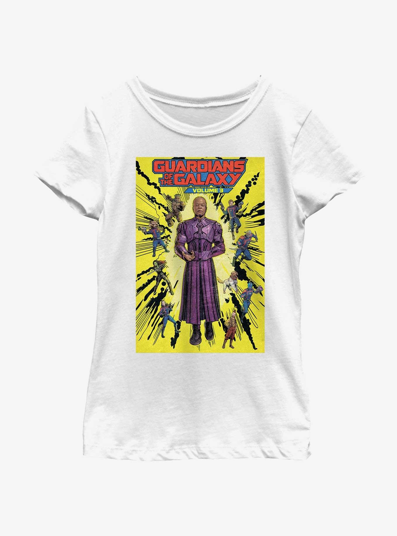 Marvel Guardians of the Galaxy Vol. 3 High Evolutionary Hero Groupshot Poster Youth Girls T-Shirt, , hi-res