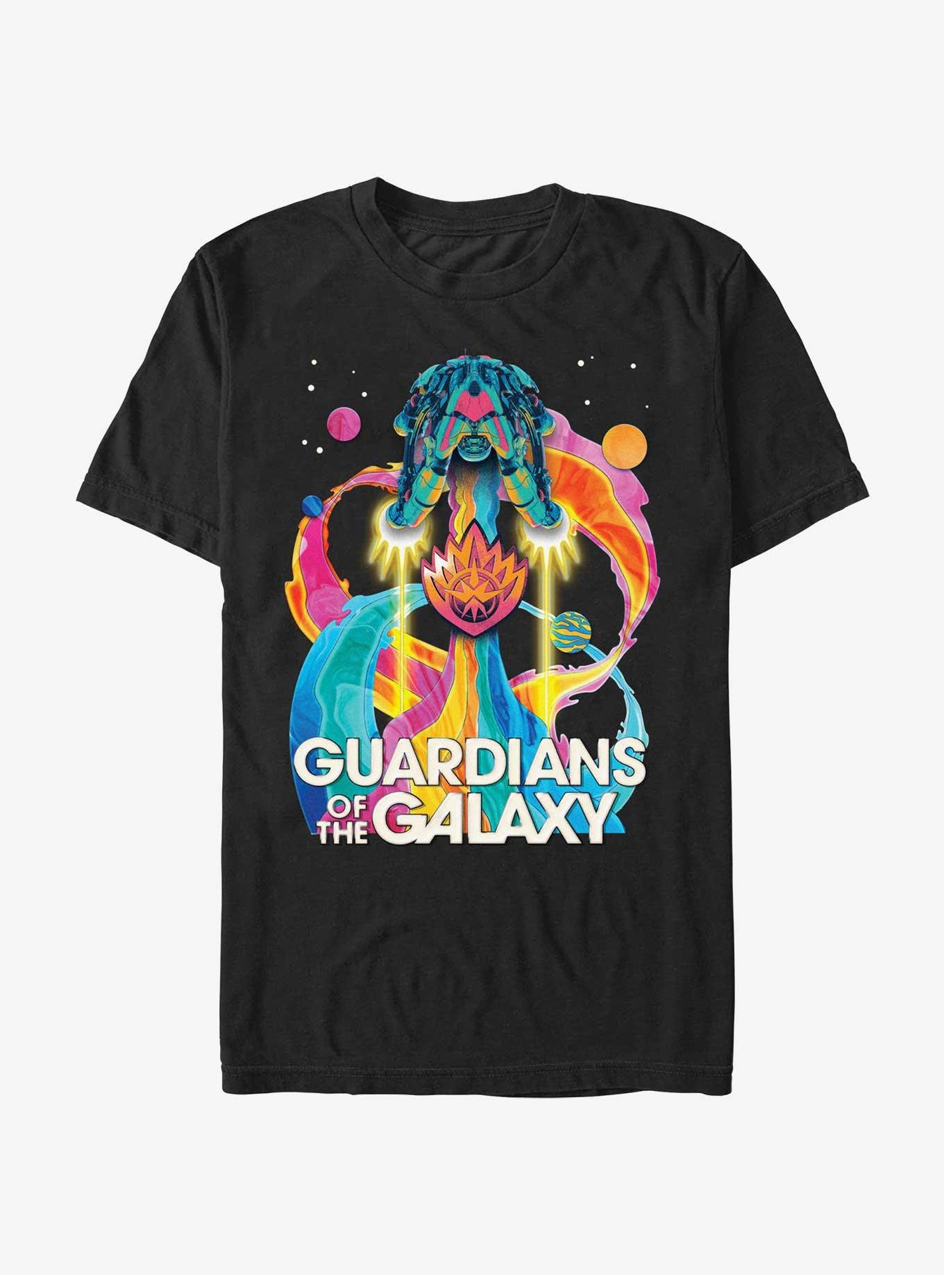 Marvel Guardians of the Galaxy Vol. 3 Psychedelic Ship T-Shirt, BLACK, hi-res
