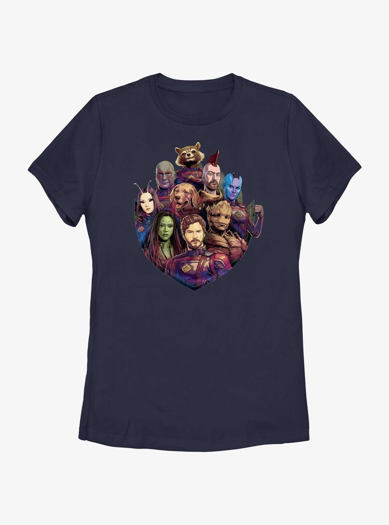 Marvel Guardians of the Galaxy Vol. 3 Badge Protectors Womens T-Shirt, NAVY, hi-res