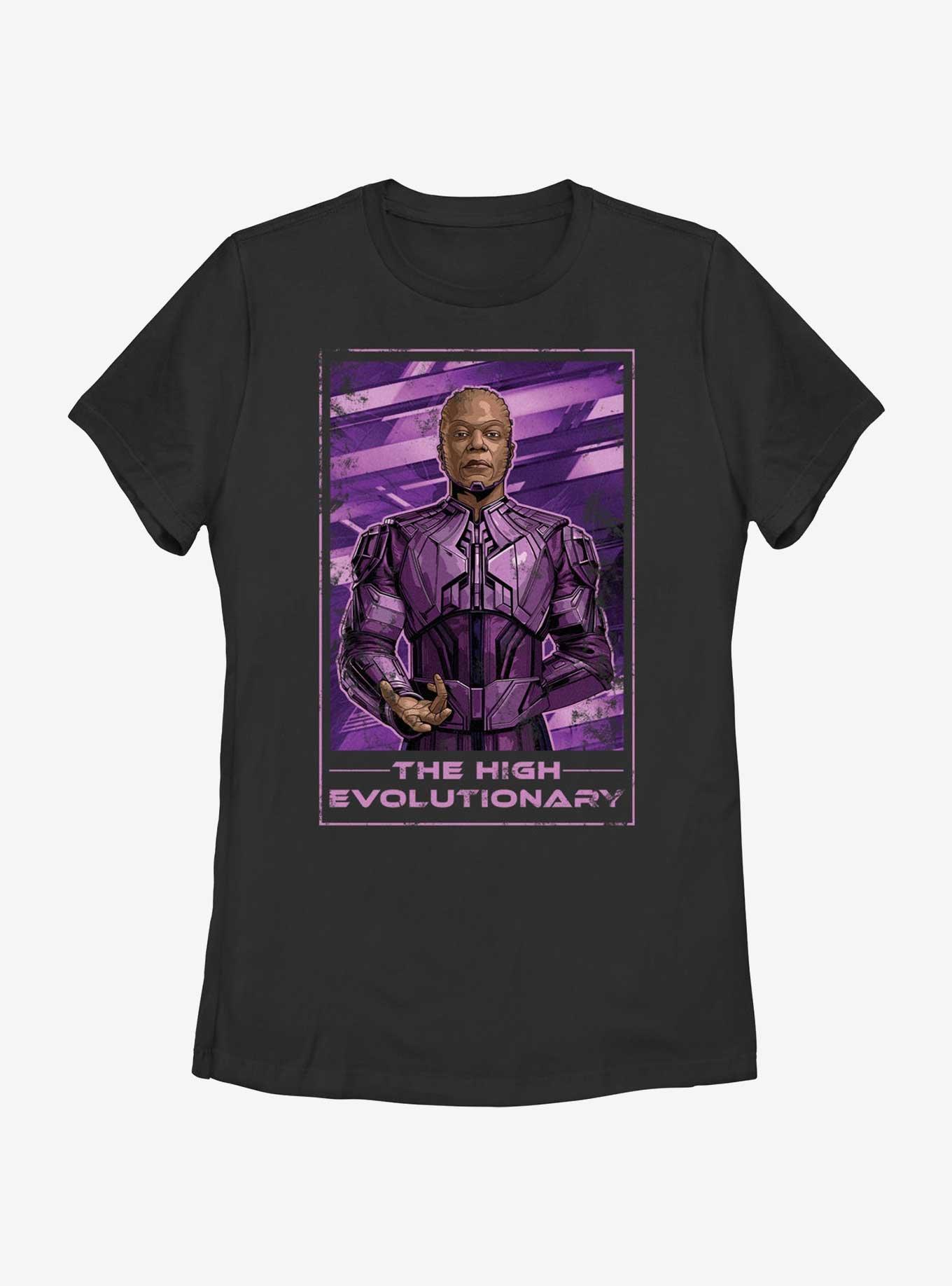 Marvel Guardians of the Galaxy Vol. 3 High Evolutionary Poster Womens T-Shirt, BLACK, hi-res