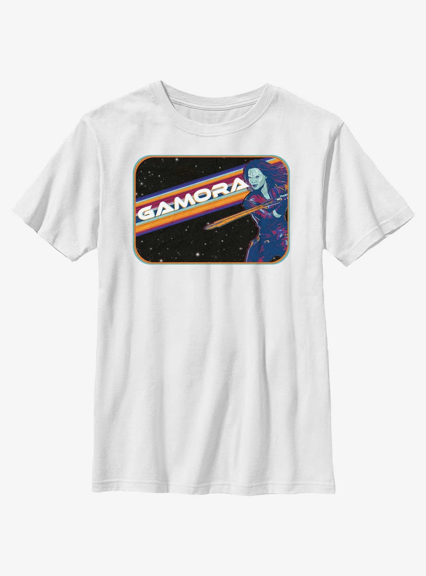 Marvel Guardians of the Galaxy Vol. 3 Gamora Space Badge Youth T-Shirt, WHITE, hi-res