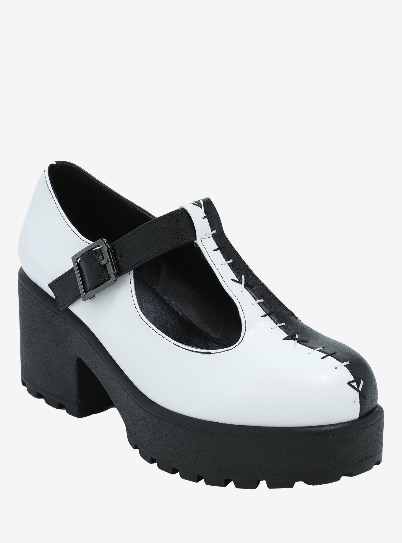 Black and white store mary janes