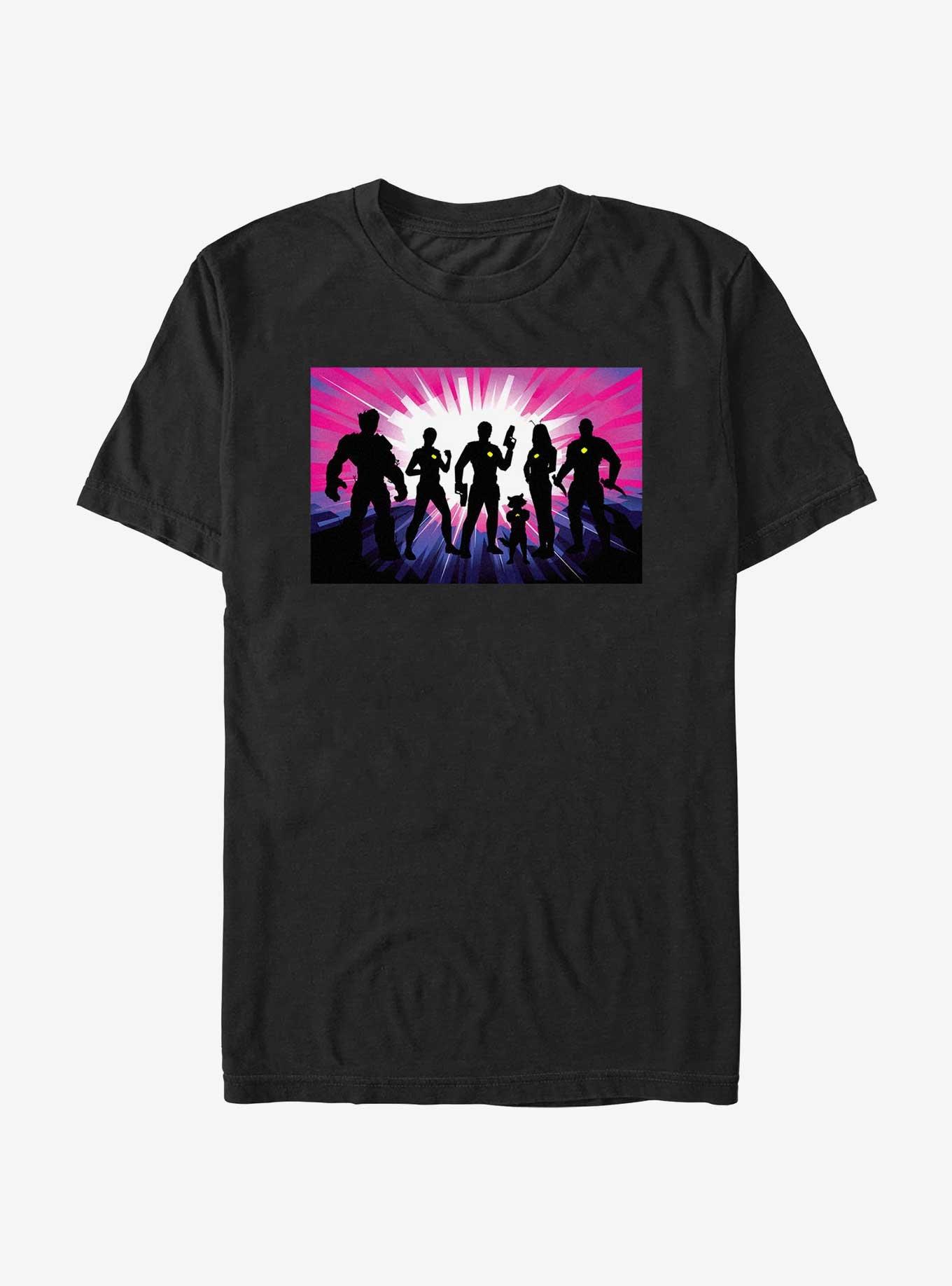 Marvel Guardians of the Galaxy Vol. 3 Hero Pose Silhouettes T-Shirt, BLACK, hi-res