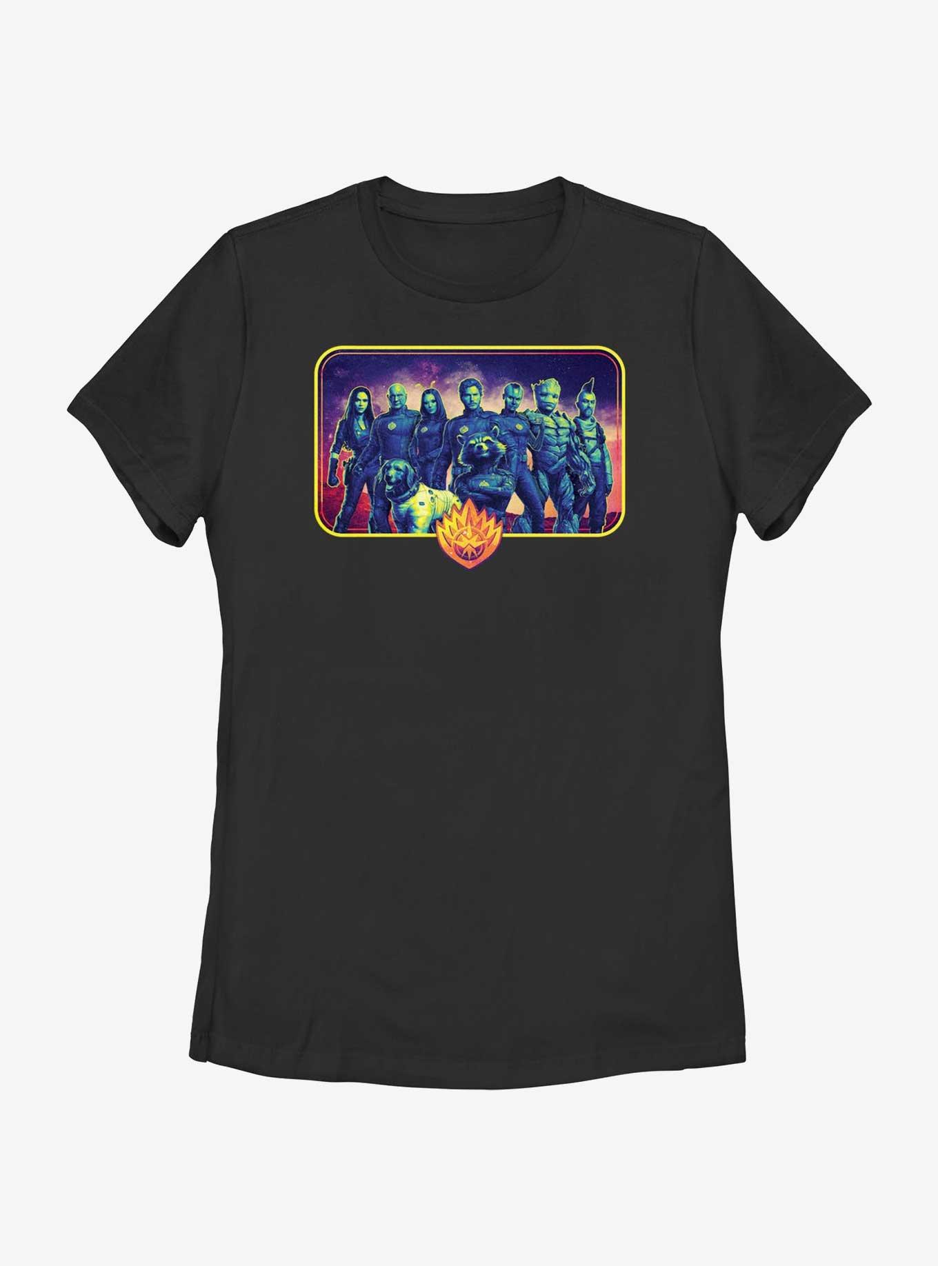 Marvel Guardians of the Galaxy Vol. 3 Cosmic Heroes Lineup Womens T-Shirt, BLACK, hi-res