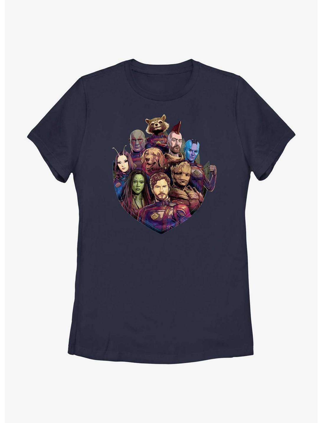 Marvel Guardians of the Galaxy Vol. 3 Badge Protectors Womens T-Shirt, NAVY, hi-res