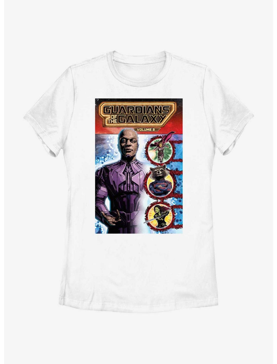 Marvel Guardians of the Galaxy Vol. 3 High Evolutionary Comic Poster Womens T-Shirt, WHITE, hi-res