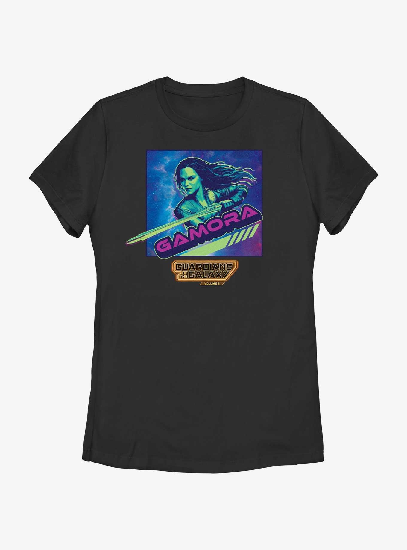 Marvel Guardians of the Galaxy Vol. 3 Gamora Badge Womens T-Shirt, BLACK, hi-res