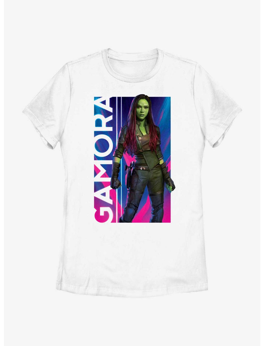 Marvel Guardians of the Galaxy Vol. 3 Gamora Hero Poster Womens T-Shirt, WHITE, hi-res
