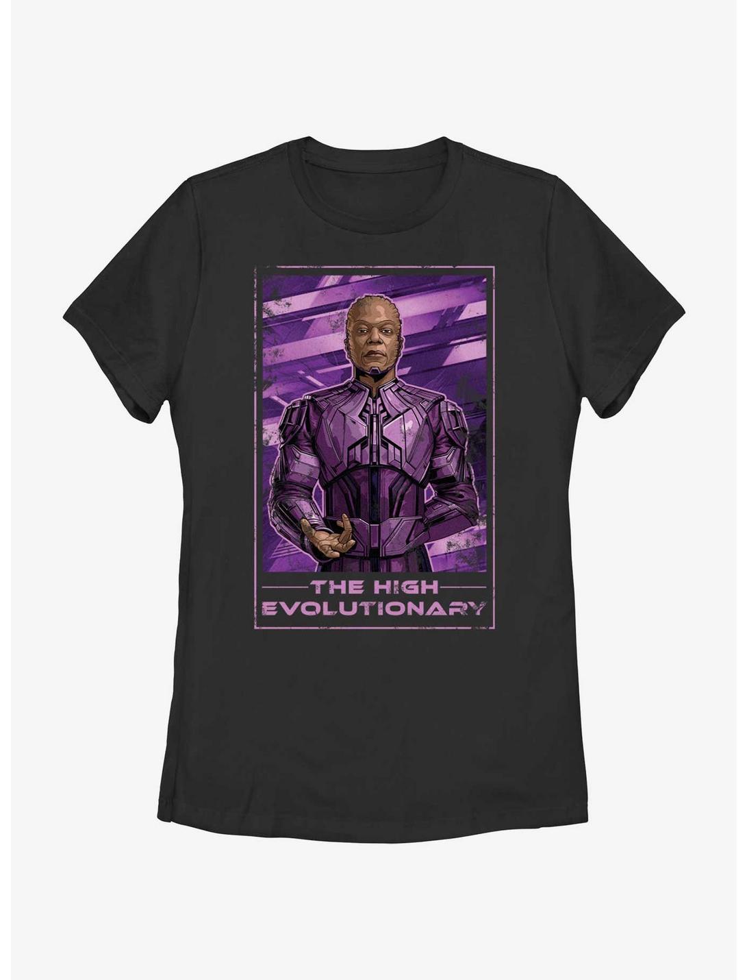Marvel Guardians of the Galaxy Vol. 3 High Evolutionary Poster Womens T-Shirt, BLACK, hi-res