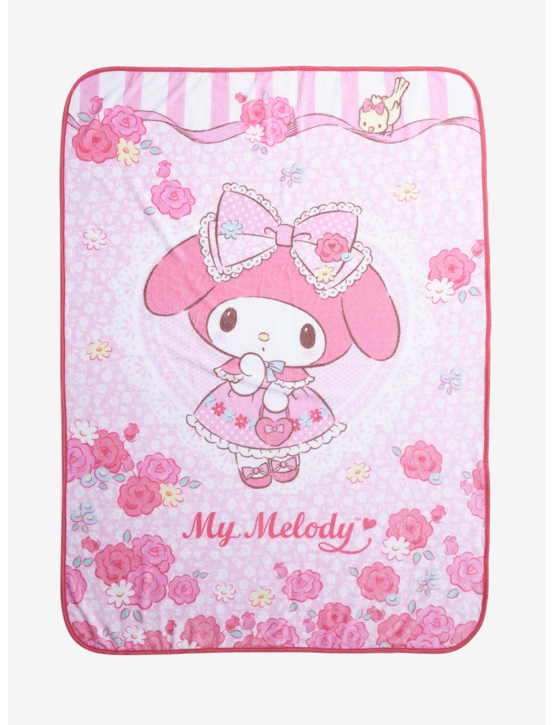 My Melody Pink Lace & Flowers Throw Blanket, , hi-res
