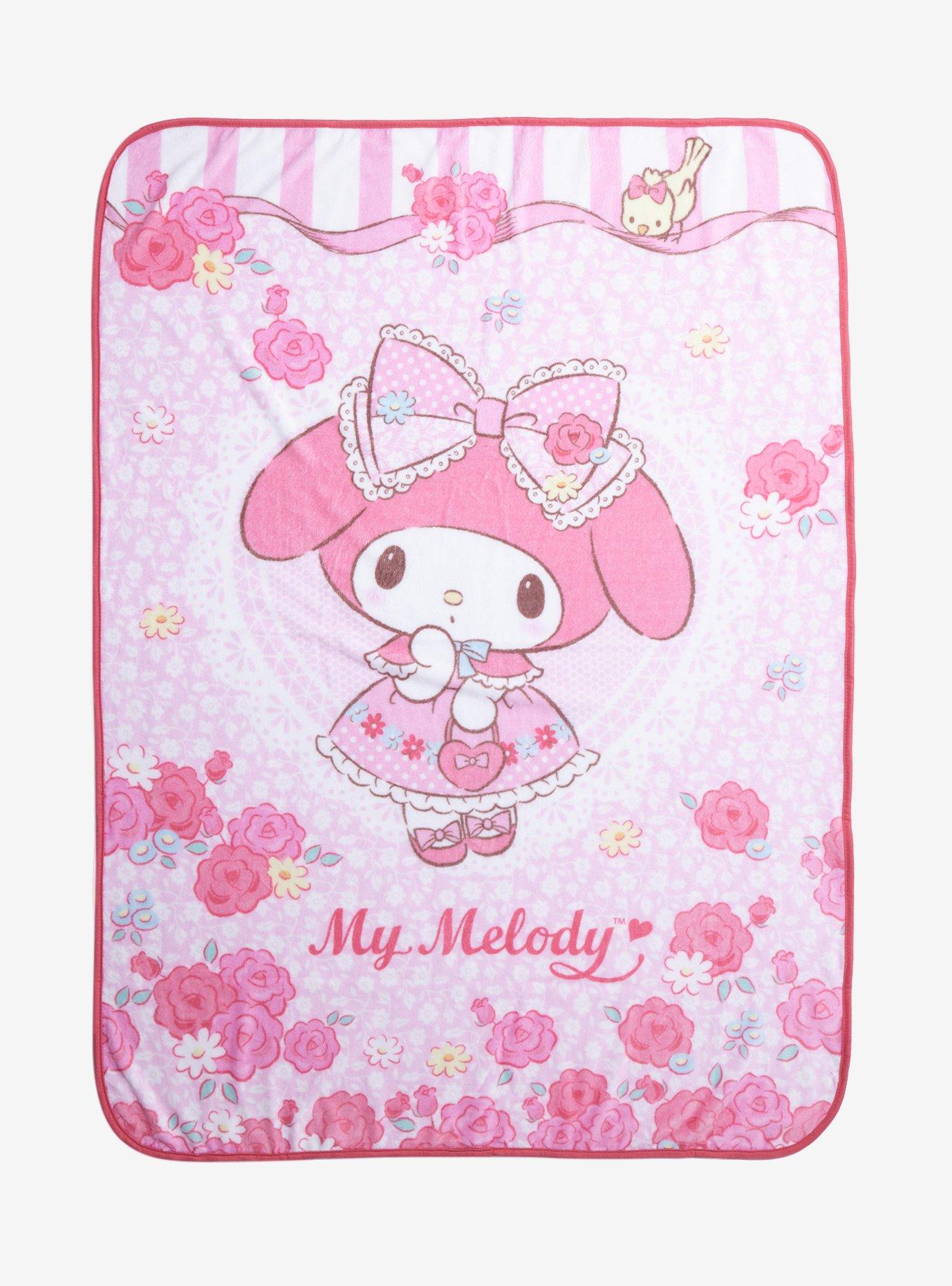 My Melody Pink Lace & Flowers Throw Blanket, , hi-res