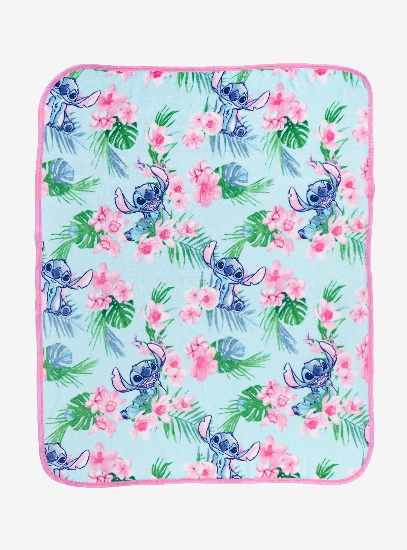 Disney Stitch Tropical Flower Throw Blanket, , hi-res