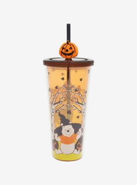 Disney Winnie the Pooh Jack-o-Lanterns Carnival Cup with Straw Charm