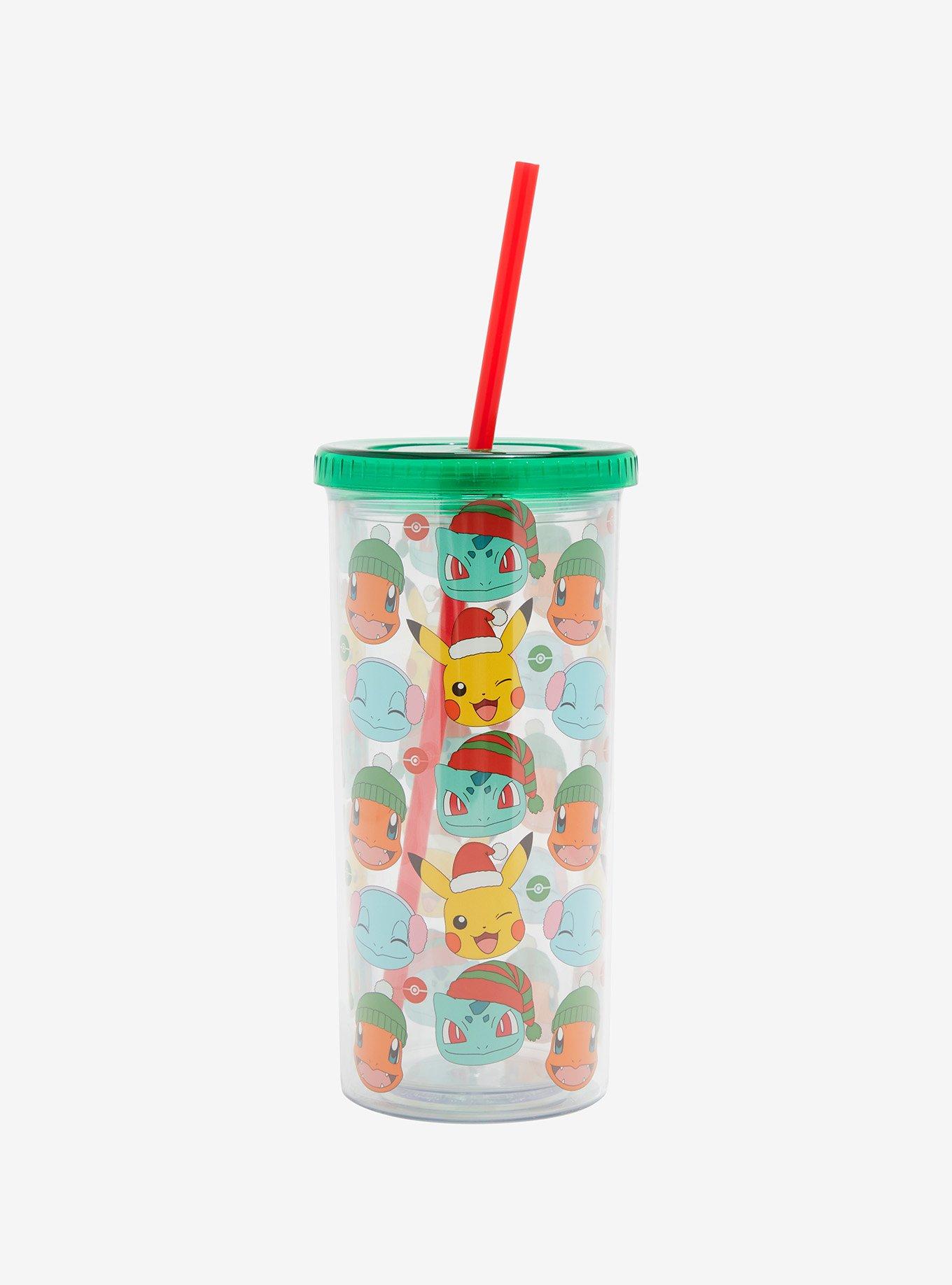 Pokemon Pikachu Water Cup Child Boy Girl Straw Direct Drinking