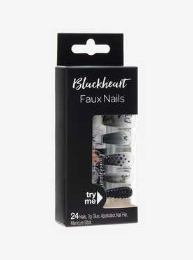 Blackheart Butterfly Rhinestone Faux Nail Set, , hi-res