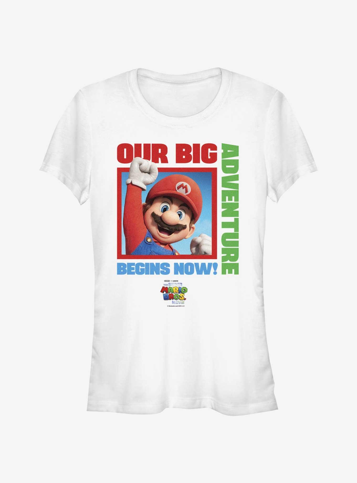 The Super Mario Bros. Movie Mario Our Big Adventure Begins Now Girls T-Shirt, , hi-res