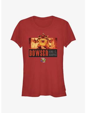 The Super Mario Bros. Movie Flaming King Bowser Poster Girls T-Shirt, , hi-res
